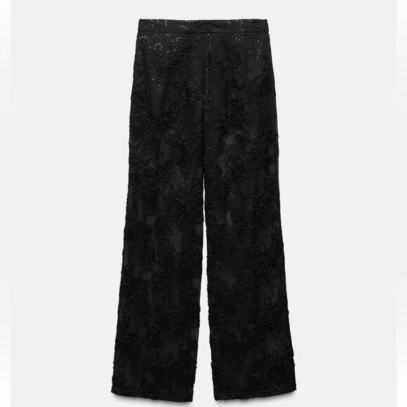 Zara structured sequin semi sheer pants - Picture 4 of 5